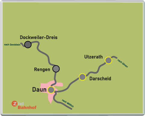 Daun Darscheid Utzerath Rengen Dockweiler-Dreis nach Ulmen nach Gerolstein nach Wittlich